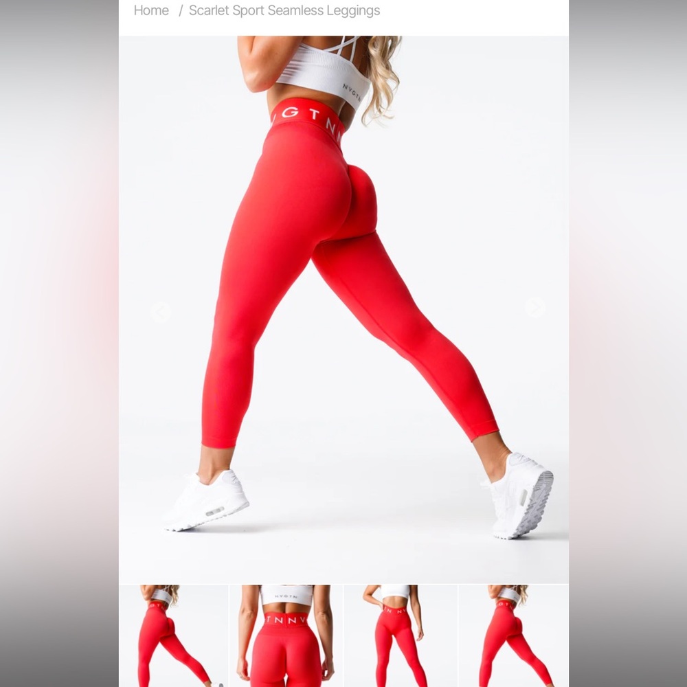 NVGTN Sport Seamless Leggings Scarlet - Picture 3 of 6